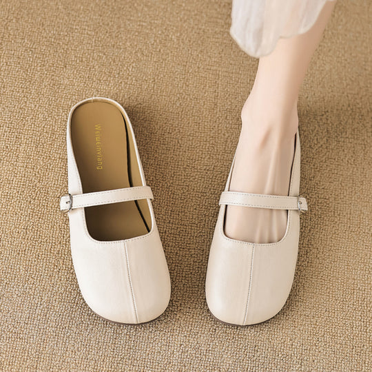 Damen bequeme Ballerinas mit verstellbarem Riemen EB