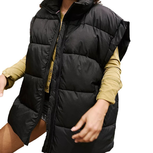 Damen Wattierte Steppweste mit hohen Kragen und praktischen Taschen EB