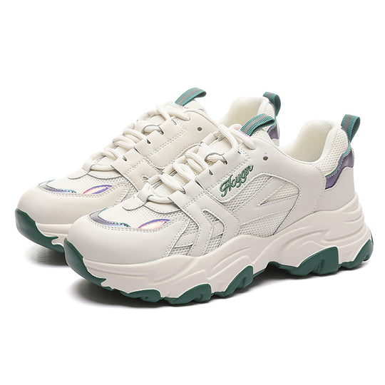 Damen Sportliche Chunky Sneakers mit dämpfender Laufsohle und atmungsaktivem Mesh-Obermaterial EB