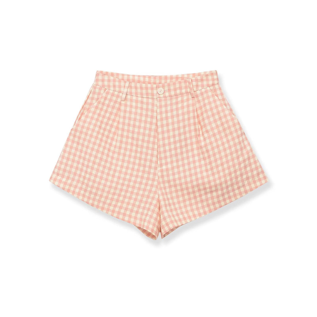 Damen Karierte Shorts mit hohem Bund und schickem Schnitt EB