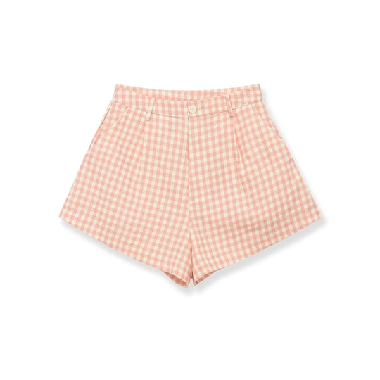 Damen Karierte Shorts mit hohem Bund und schickem Schnitt EB