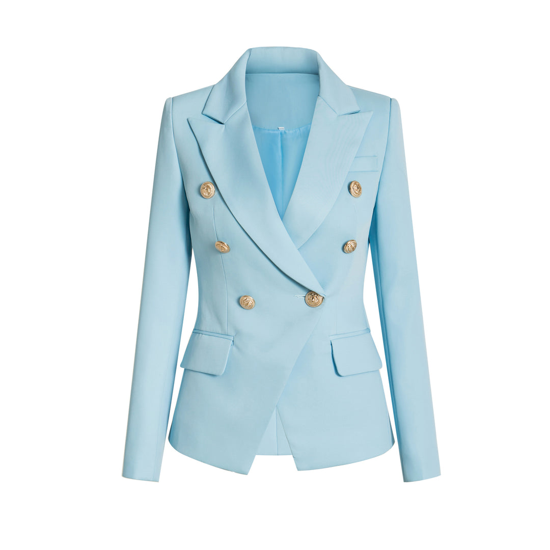 Damen Elegante Doppelreihige Blazerjacke mit goldenen Knöpfen EB