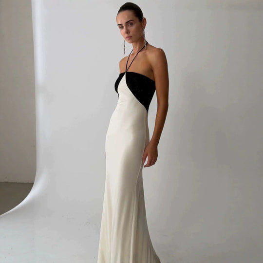 Damen Elegantes Abendkleid mit schimmerndem Oberteil und schmalem Schnitt EB