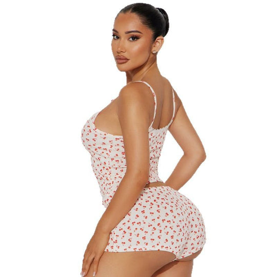 Damen Schlafanzug-Set mit feinem Herzmuster EB
