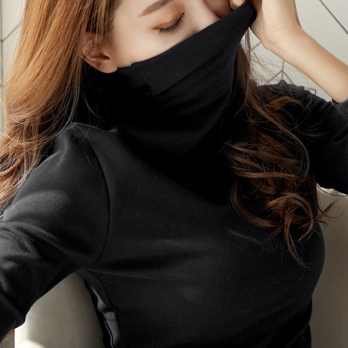 Damen Langarm Rollkragenoberteil aus weichem Stretchmaterial EB