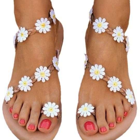 Damen Zehentrenner-Sandalen mit floralen Details und ergonomischem Fußbett EB