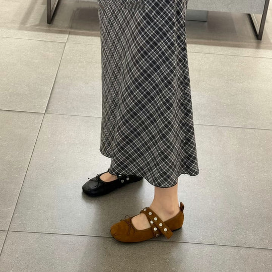 Damen Flache Ballerinas mit modischem Design und Verschluss EB