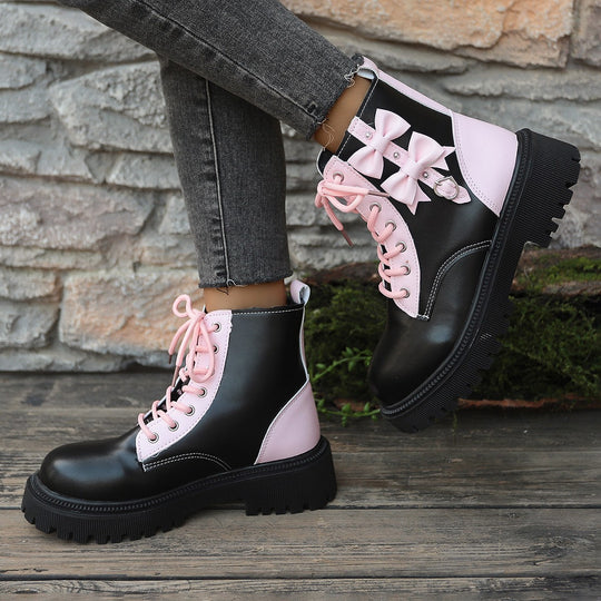 Damen Robust und stylisch gefütterte Stiefel mit hohem Schaft und farblichen Akzenten EB