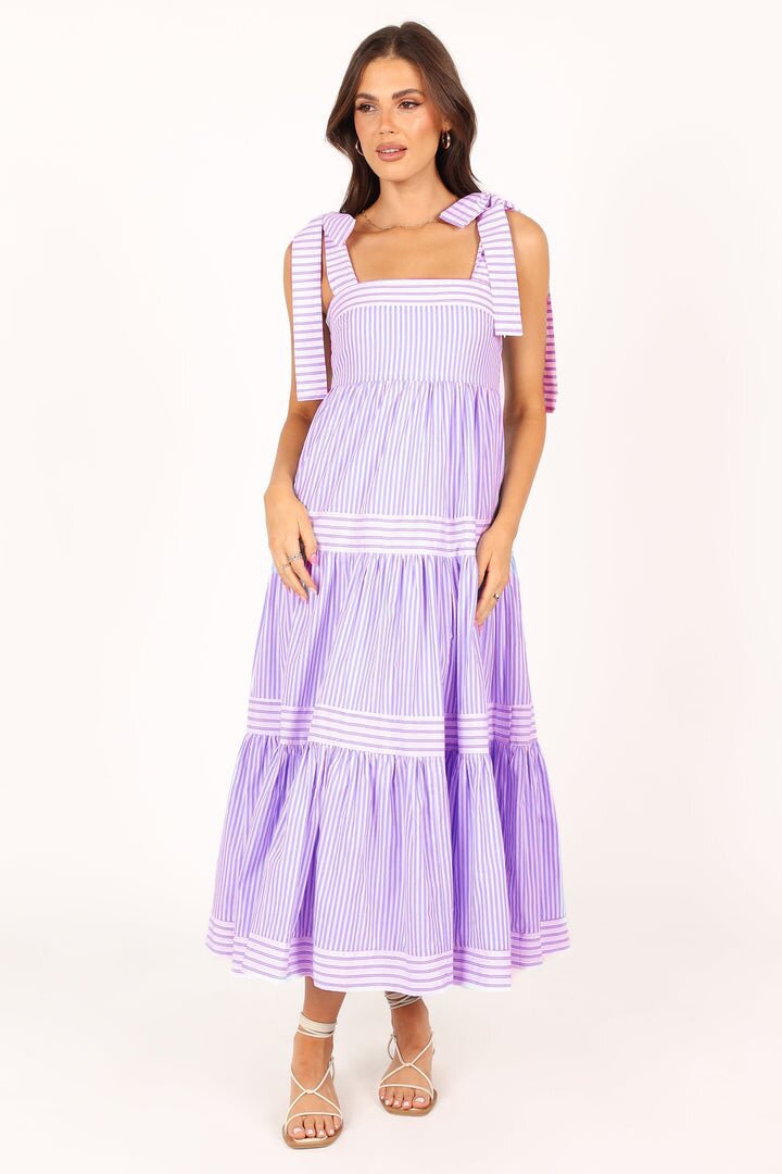 Damen Maxikleid mit verstellbaren Trägern und Rüschendetails EB
