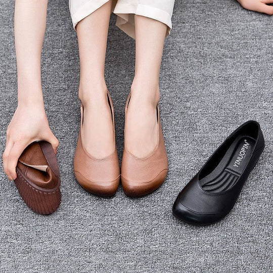 Damen nan elegante Slipper-Ballerina mit ergonomischem Komfortfußbett und dezenter Ziernaht EB