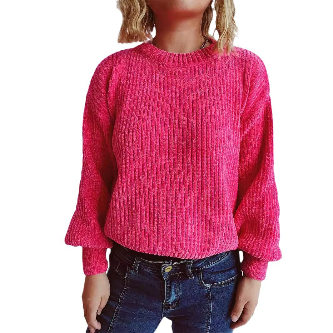 Damen Grobstrickpullover mit weitem Schnitt und strukturiertem Design EB