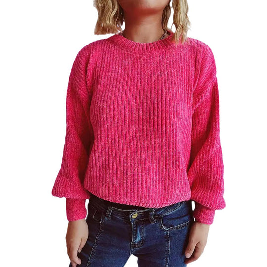 Damen Grobstrickpullover mit weitem Schnitt und strukturiertem Design EB
