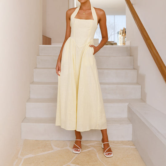 Damen Maxikleid mit sommerlichem Schnitt und süßen Spaghettiträgern EB