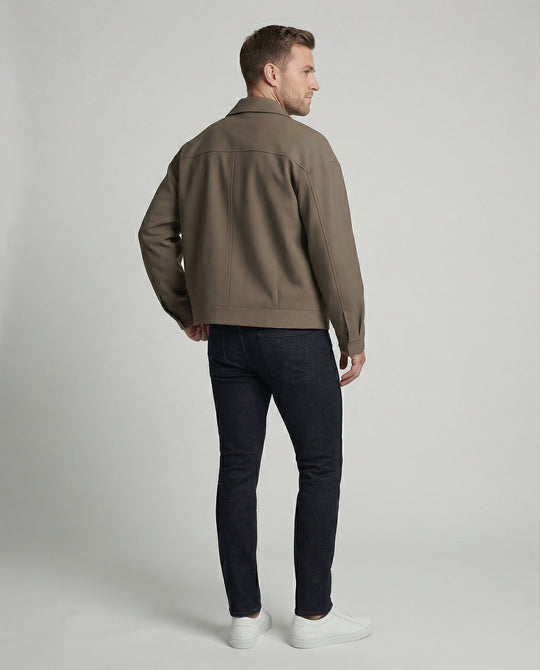 Herren Oversize-Blouson mit Hemdkragen, durchgehendem Reißverschluss und seitlichen Eingrifftaschen EB