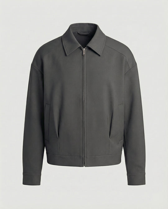Herren Oversize-Blouson mit Hemdkragen, durchgehendem Reißverschluss und seitlichen Eingrifftaschen EB