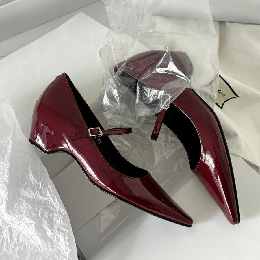 Damen elegante Ballerinas mit modischer Schnallenverzierung und bequemer Innensohle EB