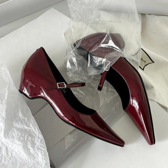 Damen elegante Ballerinas mit modischer Schnallenverzierung und bequemer Innensohle EB