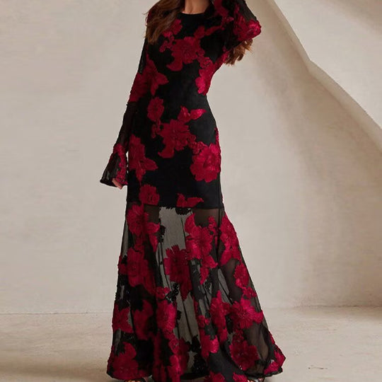 Damen Elegantes und florales Abendkleid EB