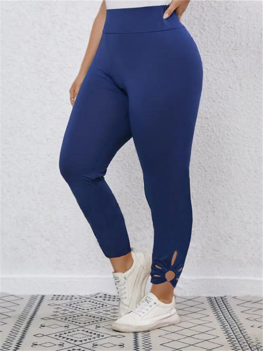 Damen Hochbundige Leggings mit stilvollen Schnittdetails EB