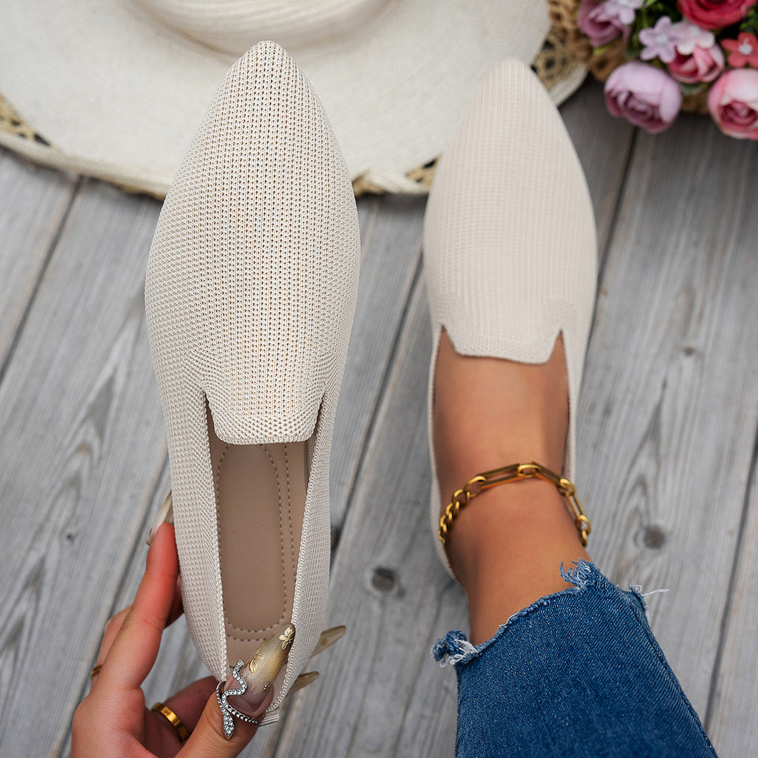 Damen Ballerinas mit kreativem Hahnentrittmuster und flexiblem Fußbett EB