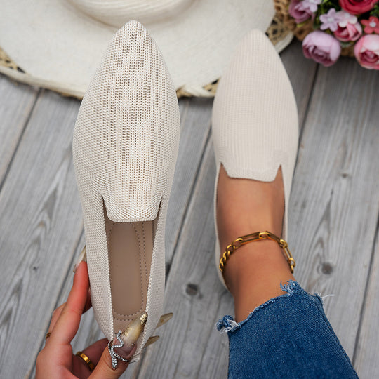 Damen Ballerinas mit kreativem Hahnentrittmuster und flexiblem Fußbett EB
