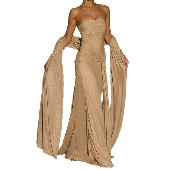 Damen Glamouröses Abendkleid mit Drapierungen EB