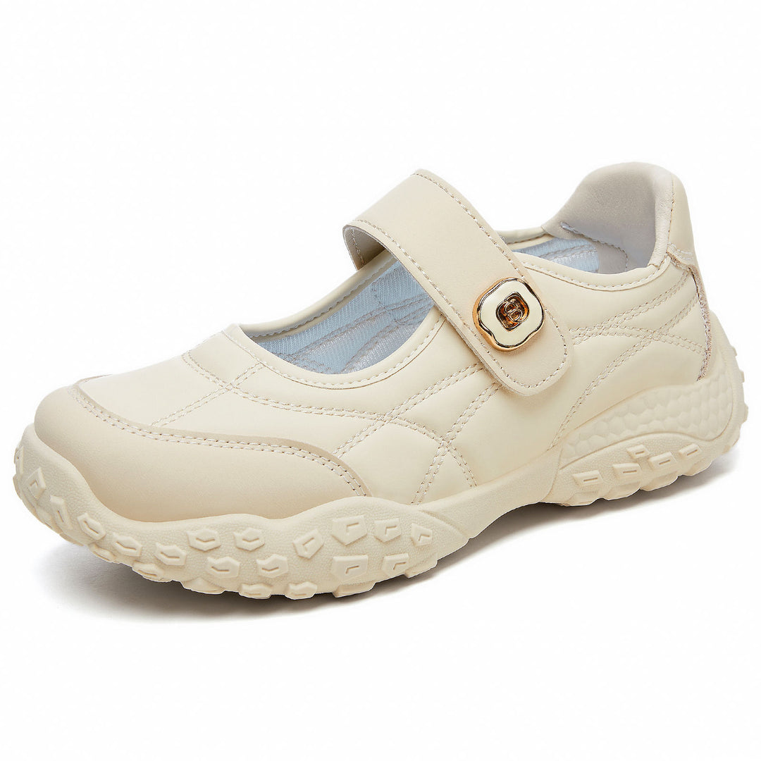 Damen nan sportive Mary-Jane Freizeitschuh mit verstellbarem Klettverschluss, gepolstertem Knöchelkragen und profiliertem Outdoor-Laufsohlen-System EB
