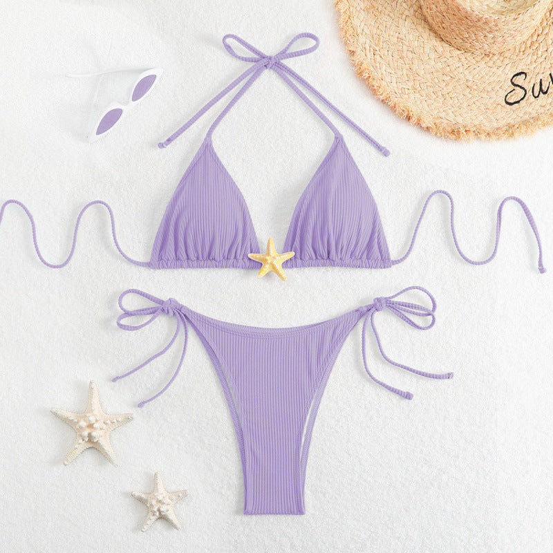 Damen Triangel-Bikini mit verspieltem Muschel-Detail EB
