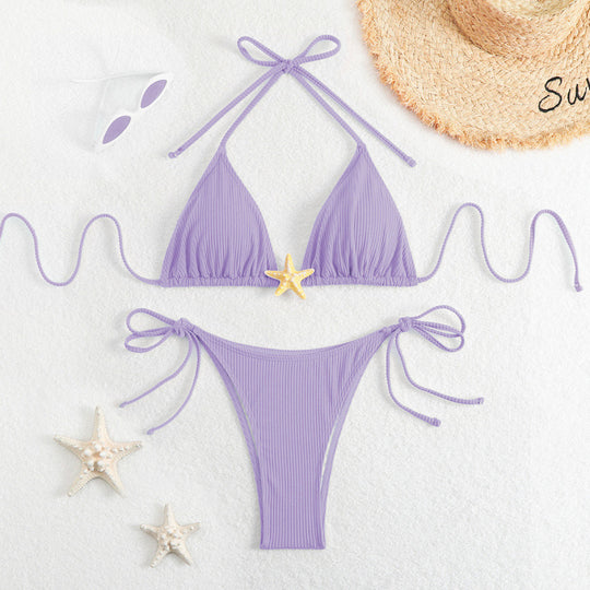Damen Triangel-Bikini mit verspieltem Muschel-Detail EB