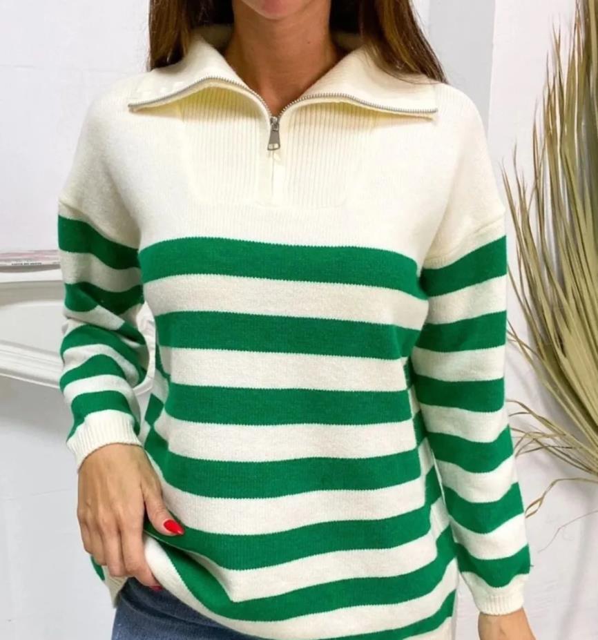 Damen Sweatshirt mit Stehkragen und Reißverschluss EB