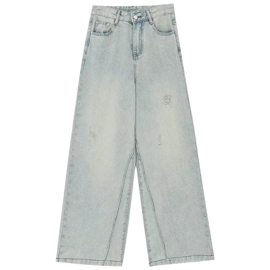 Damen Elegante Weitbein-Jeans mit modischen Akzentuierungen und hohem Bund EB