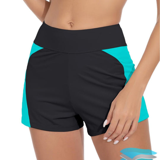 Damen Hochgeschnittene Sport-Badeshorts mit elastischem Bund EB