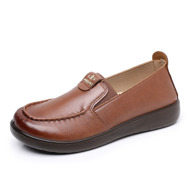 Damen Slip-On Halbschuhe aus Leder mit elastischem Innenbereich EB