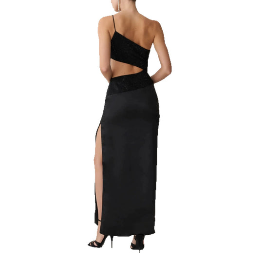Damen Elegantes Maxikleid mit asymmetrischem Schnitt und raffiniertem Cut-Out EB
