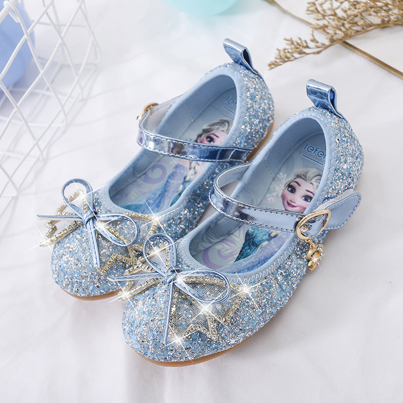 Mädchen Glitzernde Ballerina-Schuhe mit Schleifen- und Strassverzierungen EB