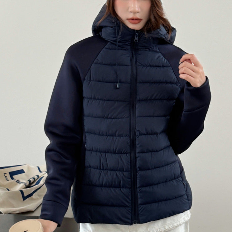 Damen Innovative Hybridjacke mit hohem Kragen und abnehmbarer Kapuze EB