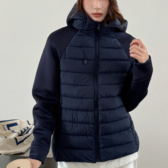 Damen Innovative Hybridjacke mit hohem Kragen und abnehmbarer Kapuze EB
