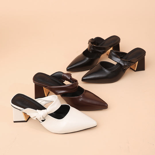 Damen Elegante Slingback Pumps mit modischem Schleifen-Detail EB