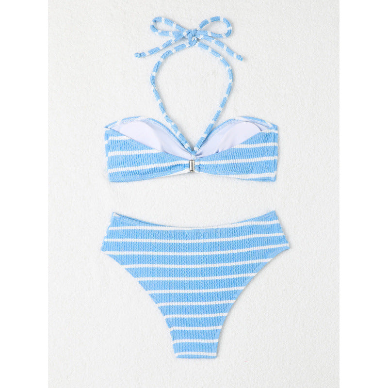 Damen Bandeau-Bikini mit verstellbarem Knoten und elastischem Material EB