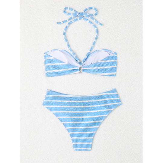 Damen Bandeau-Bikini mit verstellbarem Knoten und elastischem Material EB