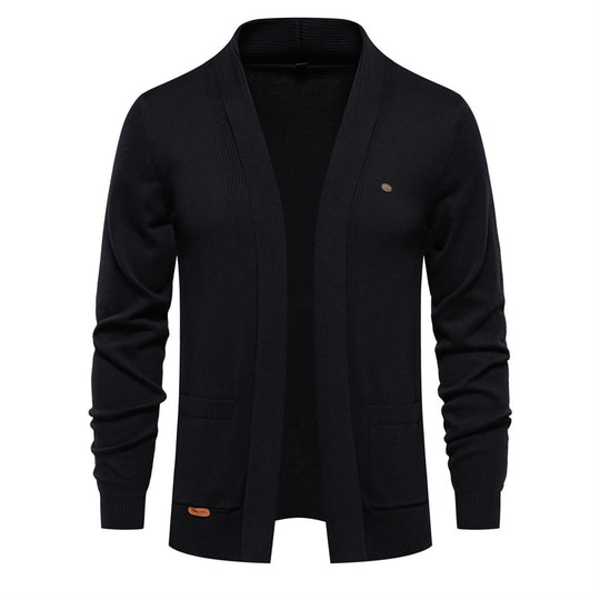 Herren Strickjacke mit offenem Schnitt und praktischen Taschen EB