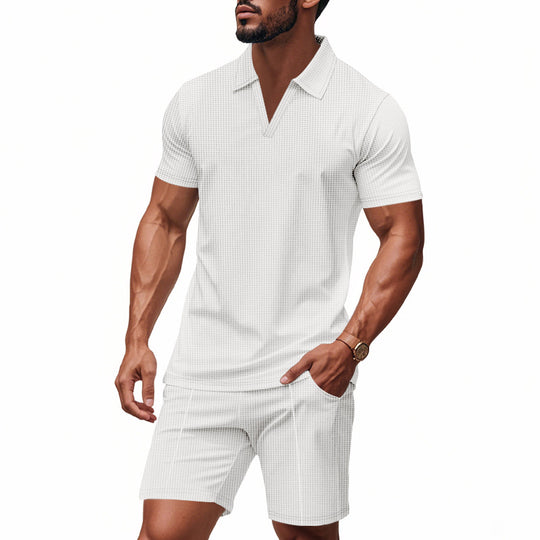 Herren elegantes Freizeit-Set mit zeitgenössischem Design und atmungsaktiver Baumwolle EB