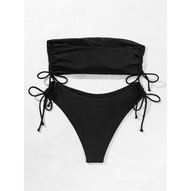 Damen Bandeau-Bikini mit verstellbaren Raffung EB