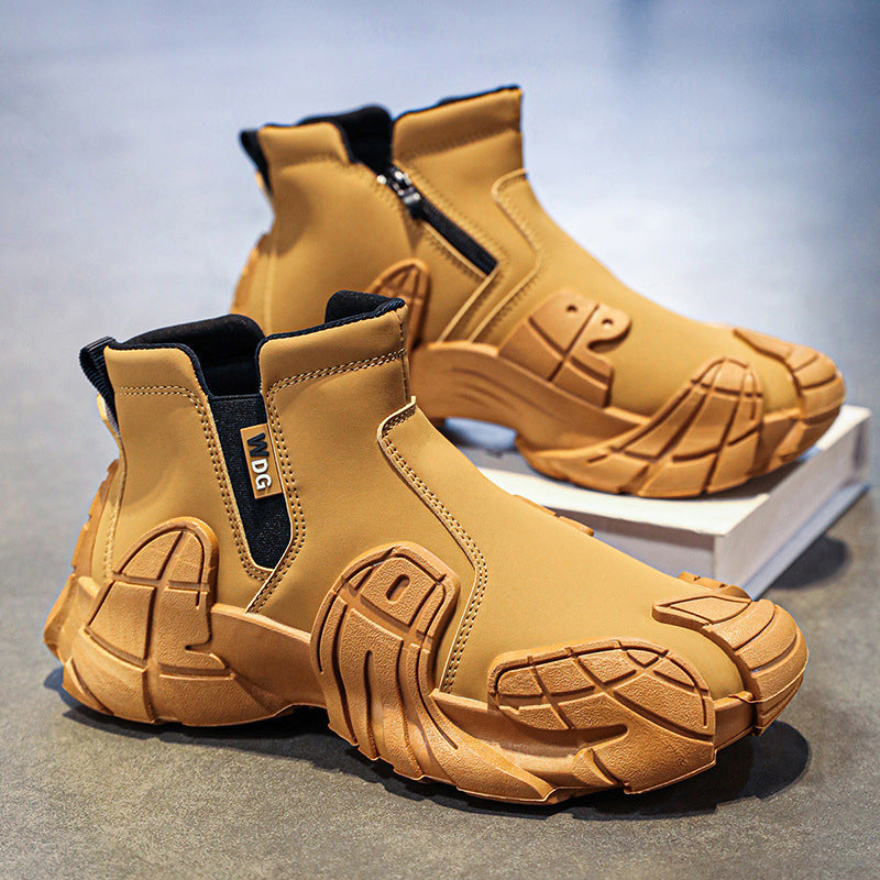 Herren robuste technische Chelsea-Boots mit neoprenartigem Schaft, seitlichem Reißverschluss und profiliertem Offroad-Laufsohle EB
