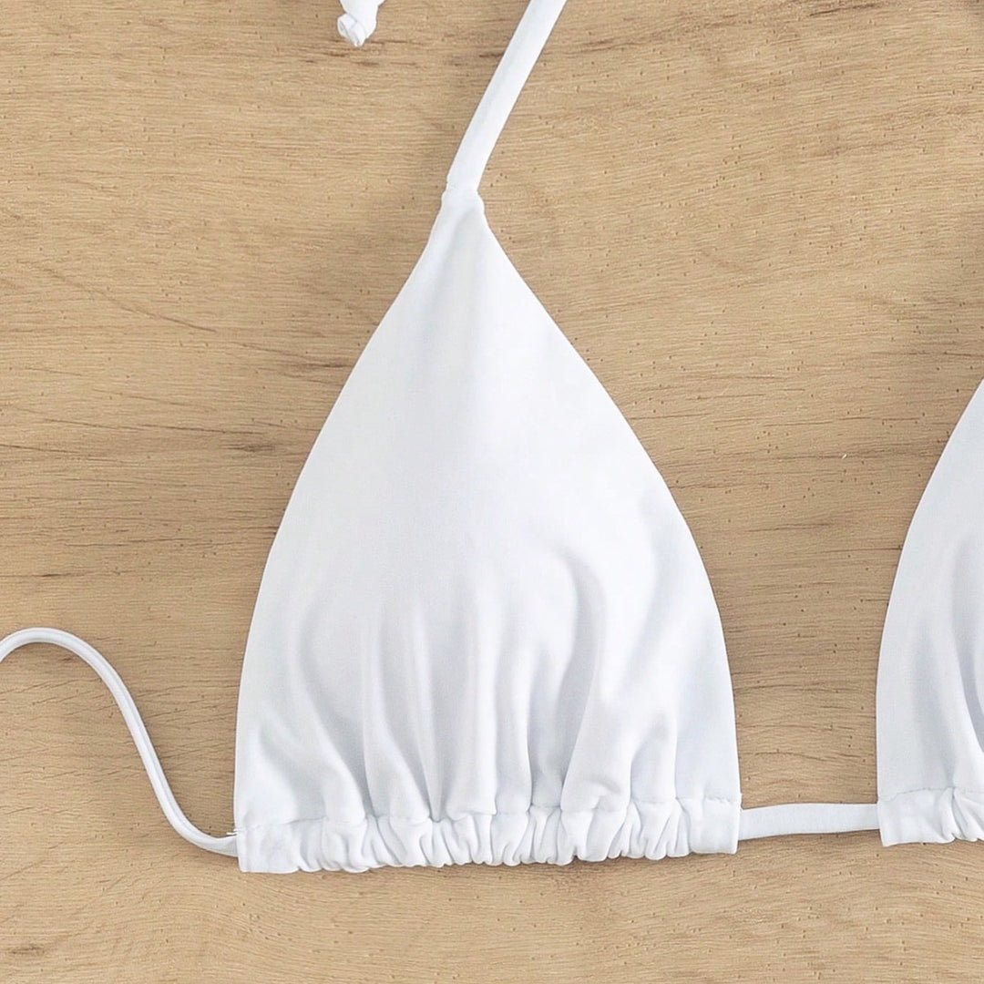 Damen Triangel-Bikinioberteil mit verstellbaren Trägern und elastischem Bund EB