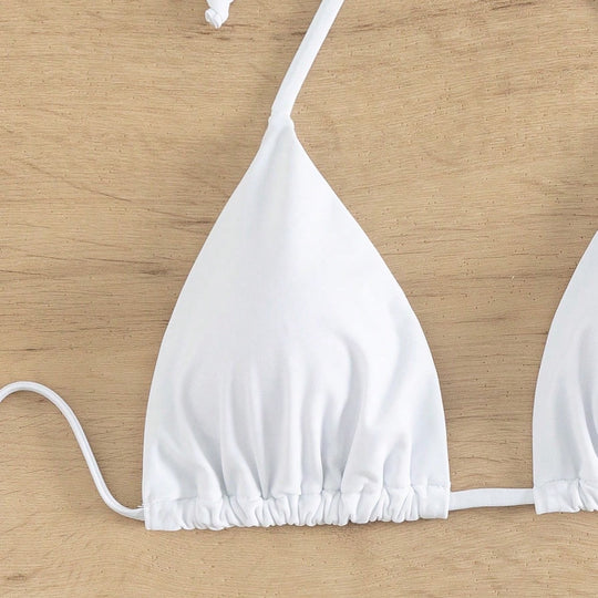Damen Triangel-Bikinioberteil mit verstellbaren Trägern und elastischem Bund EB