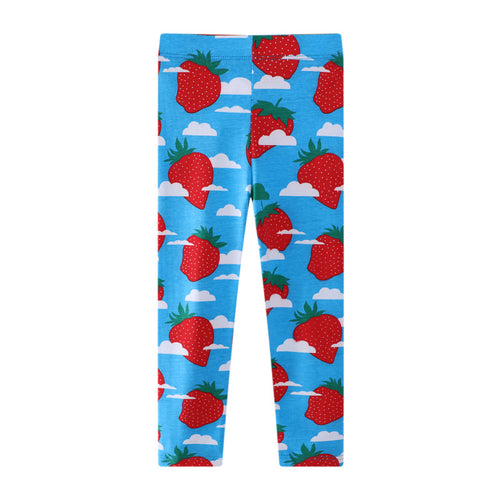 Mädchen Leggings mit fröhlichem Erdbeermotiv EB