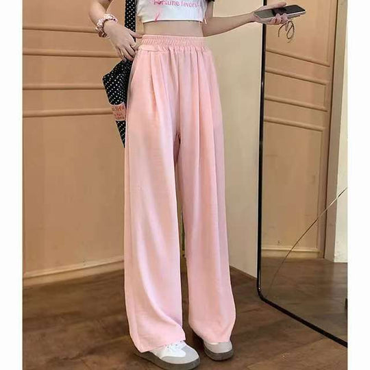 Damen Weite Leinenhose mit elastischem Bund und praktischen Taschen EB