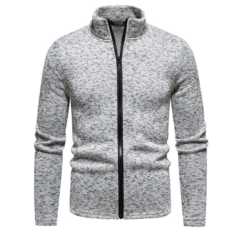 Herren Fleecejacke mit hohem Kragen und praktischem Reißverschluss EB