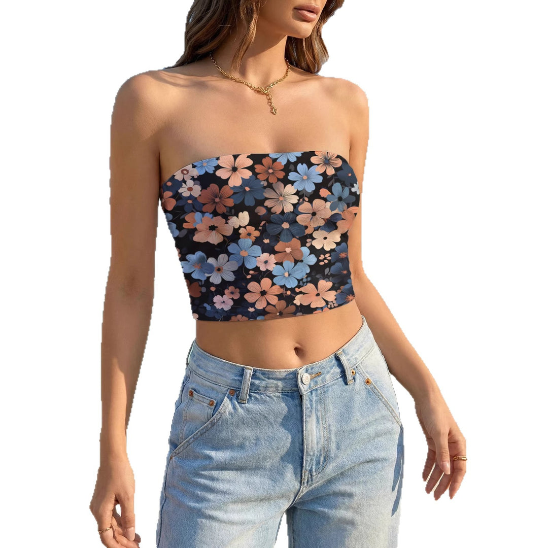 Damen Bandeau-Top mit verspieltem Dinosaurier-Motiv und elastischem Schnitt EB